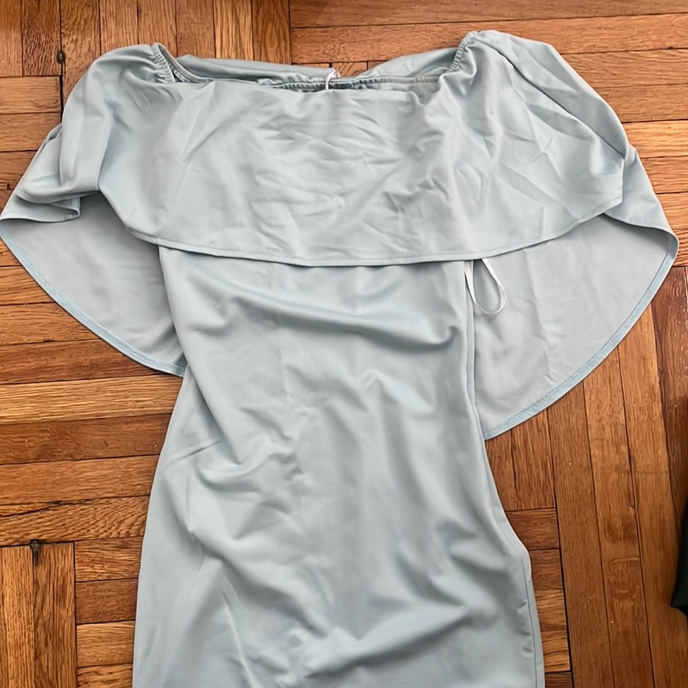 blue body fancy evening dress size small